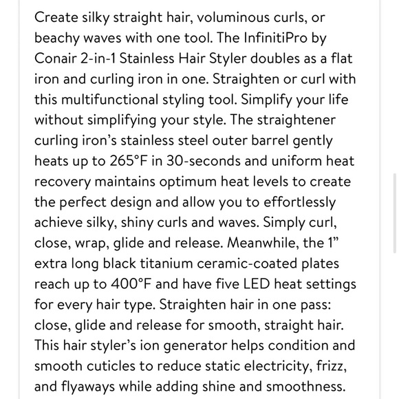 Conair InfinitiPRO Straightener/Curler - Picture 11 of 11